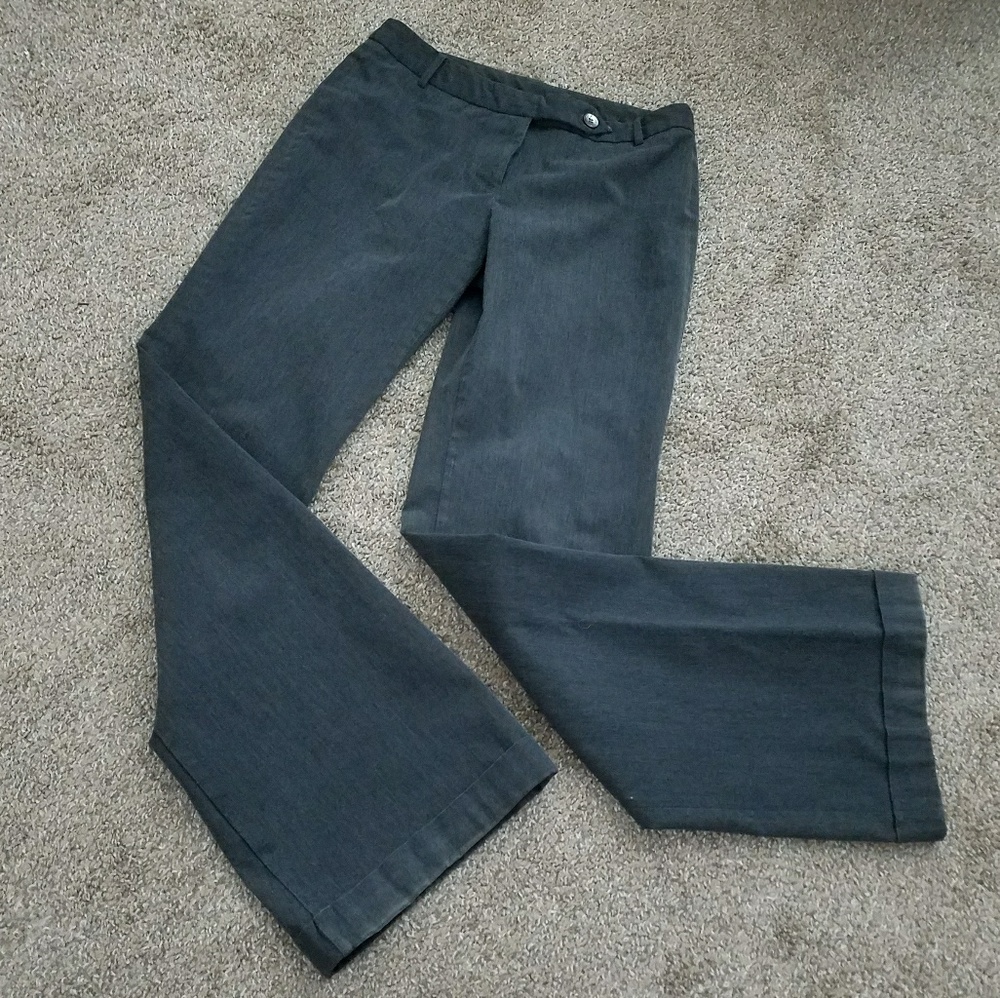 Women's Dark Gray Straight-Leg Dress Pants